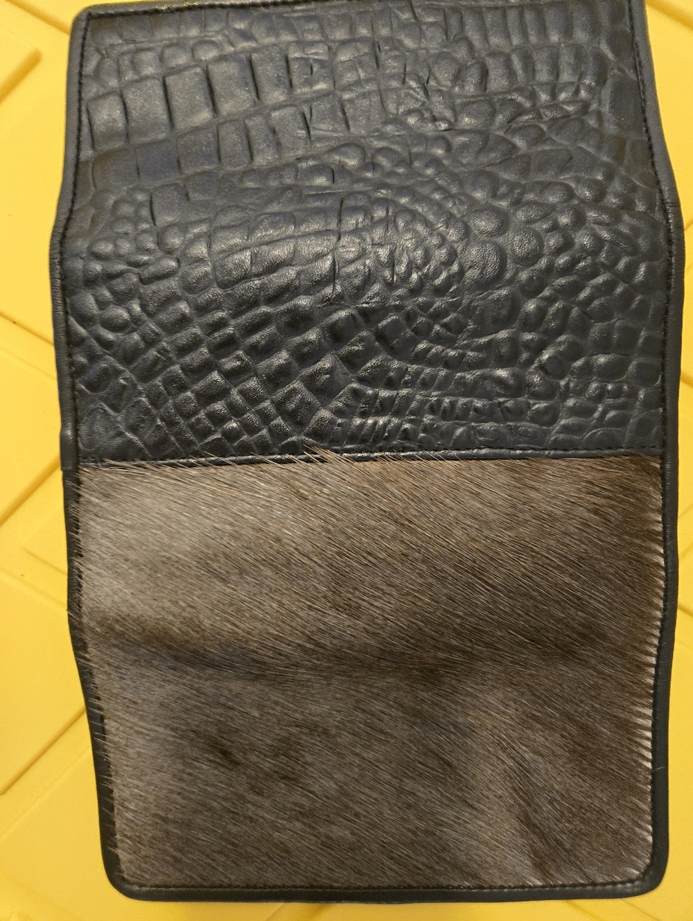Juan Antonio Luxury Trifold Wallet | Croc-Embossed Leather & Hair-on-Hide | USA - Picture 9 of 12